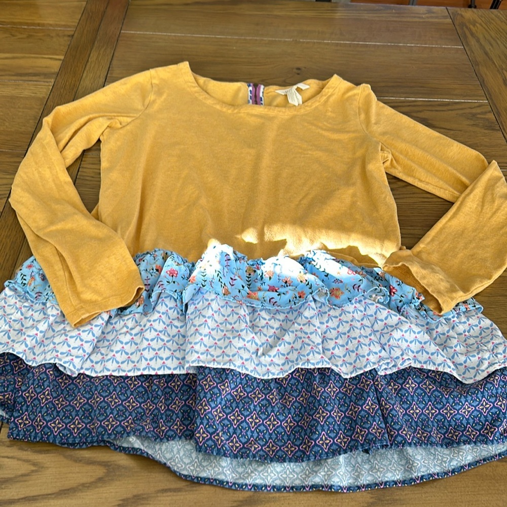Matilda Jane yellow with ruffles long sleeve top size Med